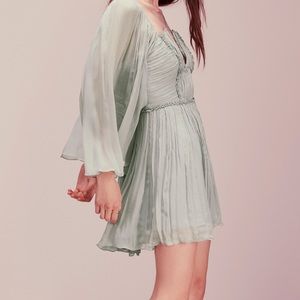 NWOT Free People Green Aquarius Mini Dress